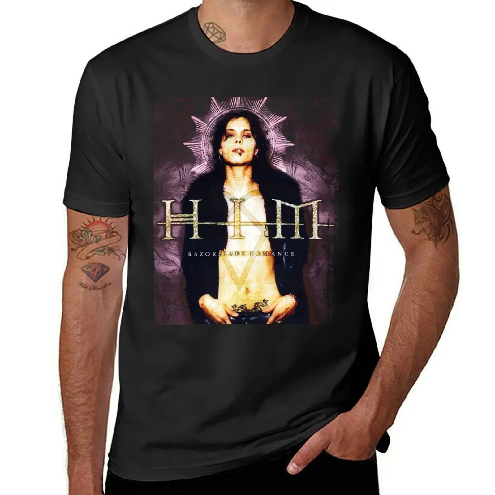 him Band Tee Razorblade Romance HQ T-shirt สำหรับผู้ชาย ที่ต้องมีในตู้เสื้อผ้า