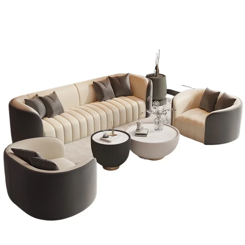 Reception sofa, light luxury office meeting guests, rest area negotiation