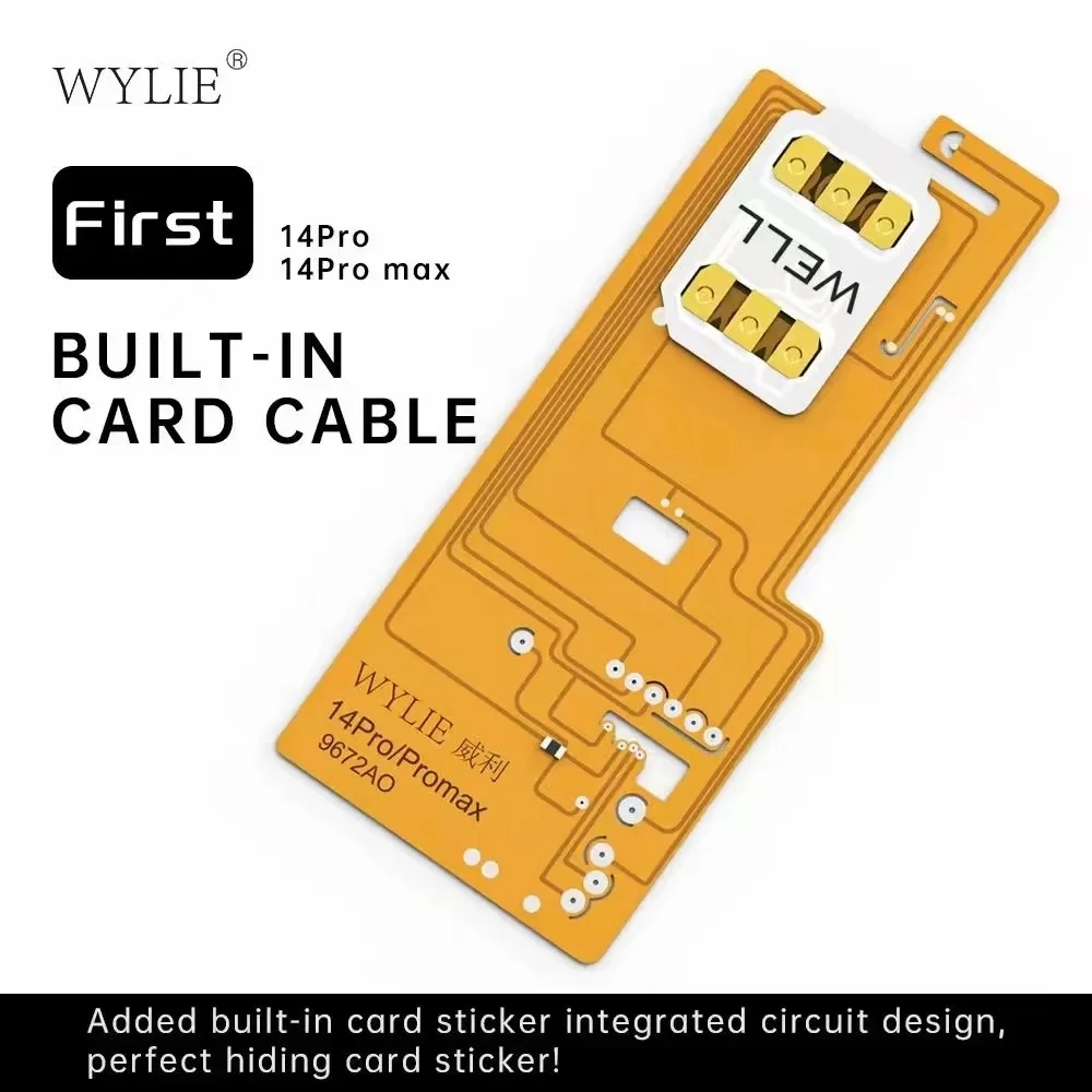 WYLIE New Single To Dual Built-in Cable for iPhone 15‮rP‬omax 15‮rP‬o Esim to Dual SIM No Need Separate Hide Card Stickers