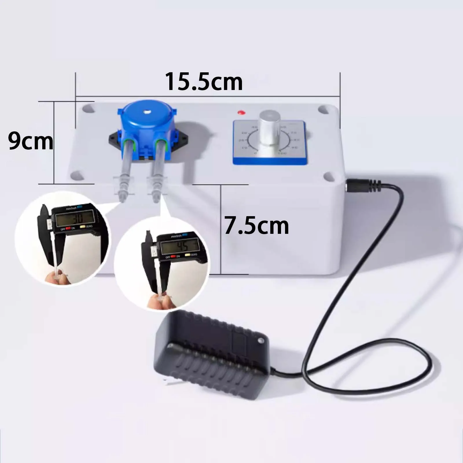Micro Adjustable Peristaltic Pump, 12V Mini Electric DC Metering Water Self-priming Pump, 10~60mL/MIN