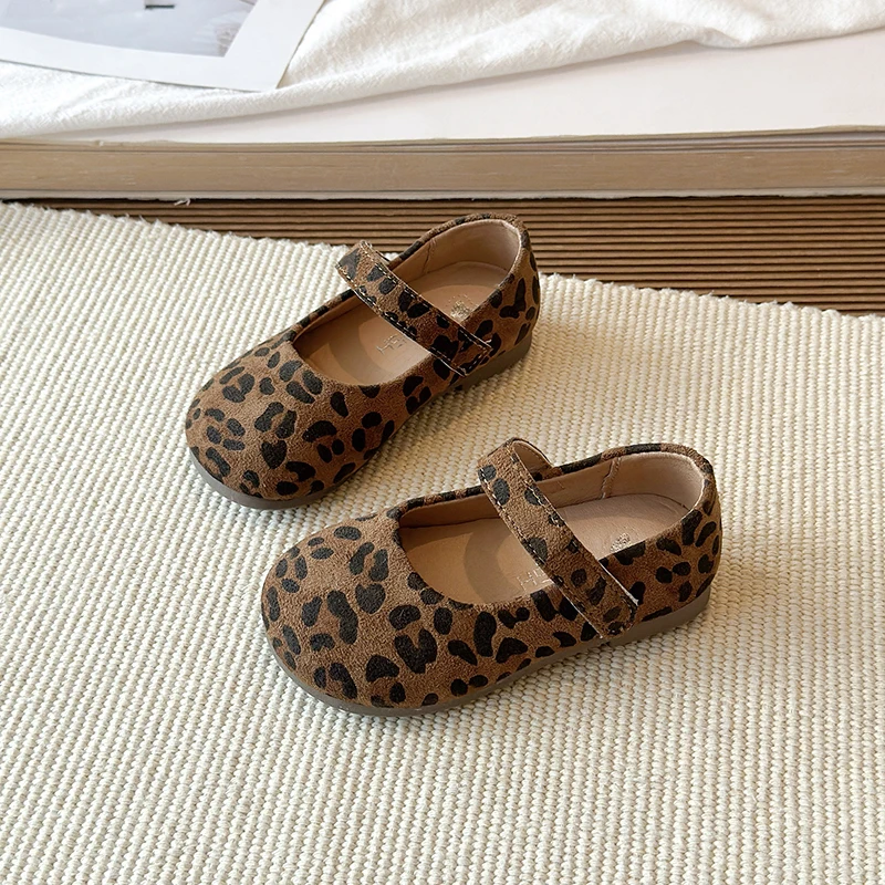 Baby Girls Shoes Spring Autumn Children Leopard Print Princess Shoes Comfortable Non-slip Soft Sole Kids Toddler Shoes