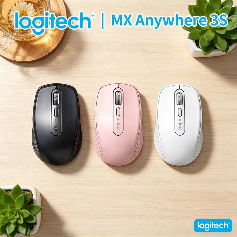 

Logitech MX Anywhere 3S Ergonomic Mouse - 8000 DPI, MagSpeed Scroll, Silent Click, 3-Device Connect for Home Work