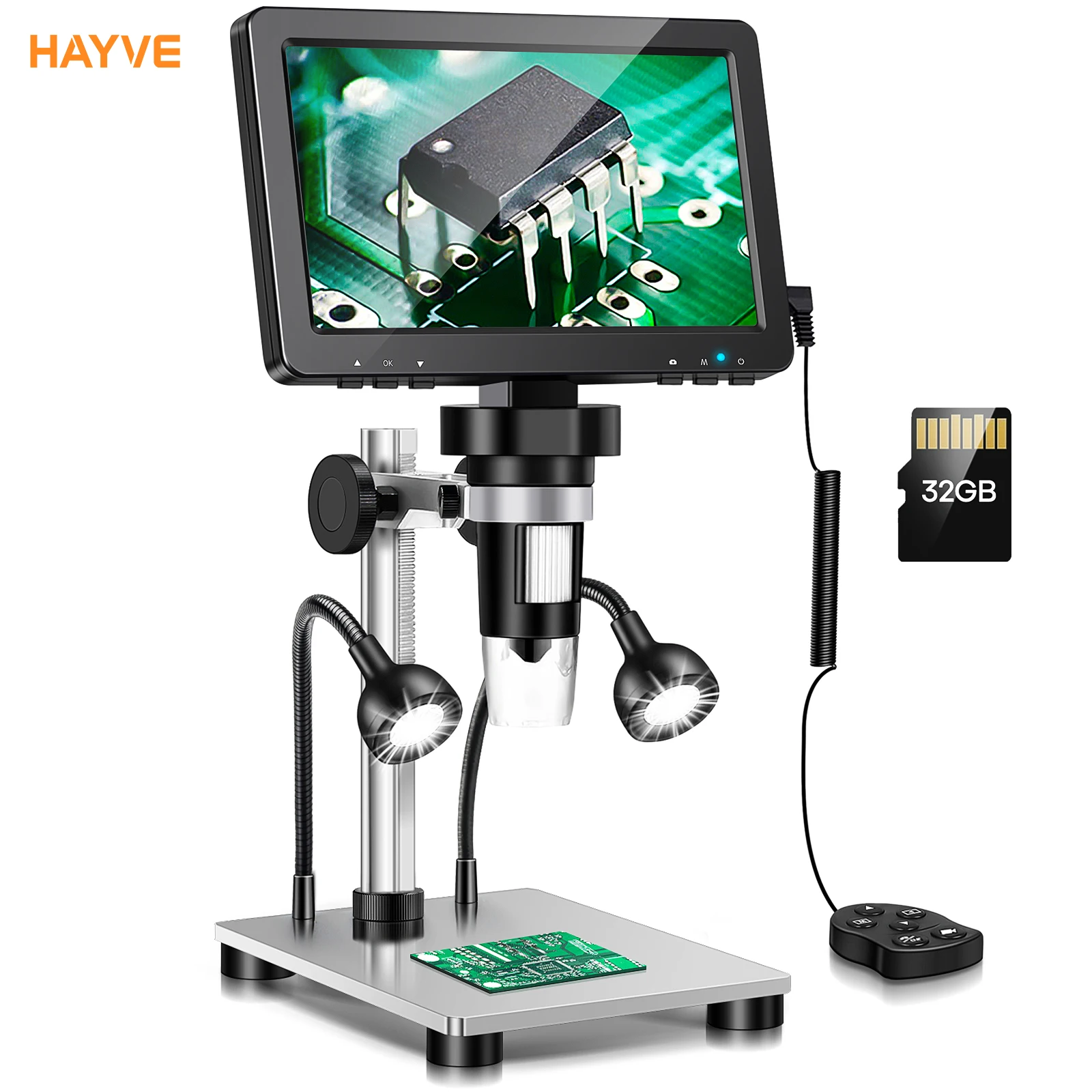 Hayve Digital Microscope 1200X Soldering Microscope for Coin 12MP PCB Circuit Repair Magnifier Compatible with Windows/Mac OS