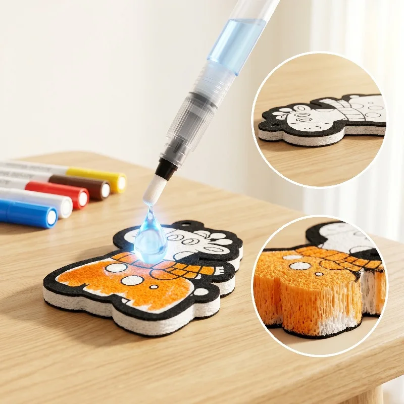 3D Puffy Foam Texture Painting Paper for Kids DIY Cotton Pulp Drawing Art Educational Craft Sponge Canvas Board Handicraft Toys