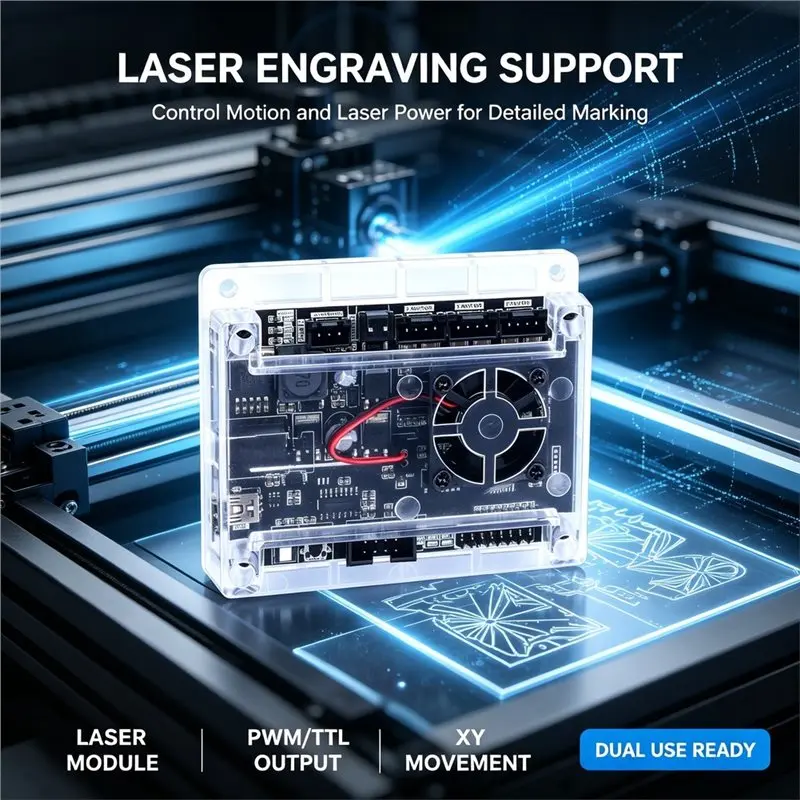 ABKS-CNC Engraving Machine Controller Board 3-Axis 150W,Offline/E-Stop Probe/Limit Switch Support Port For 3018-PRO/MAX CNC