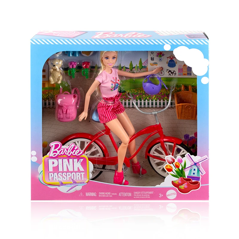 Lalki Barbie figurki akcji zabawki zestaw rowerowy zabawka domki urodziny prezenty dla dziewczynek