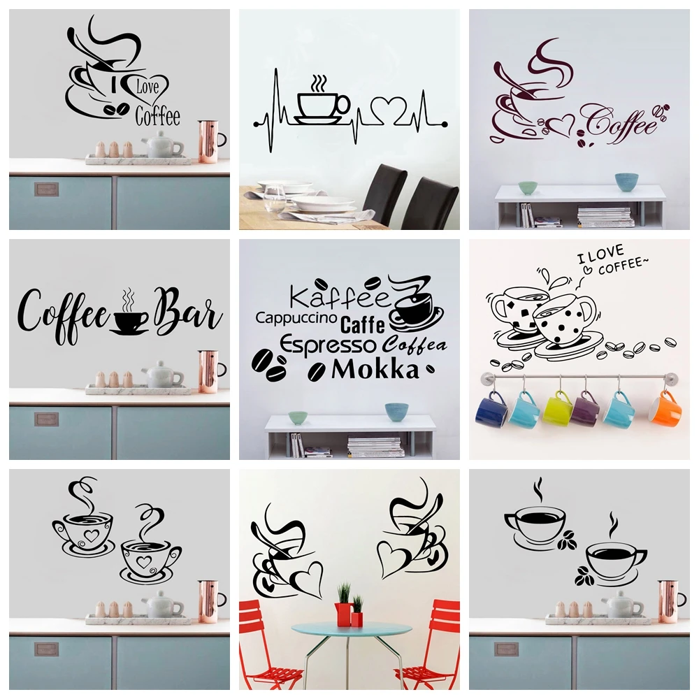 

Coffee Vinyl Wall Sticker Home Decor For Kitchen Living Room Coffee Shop Decoration Wall Decal Home Decor