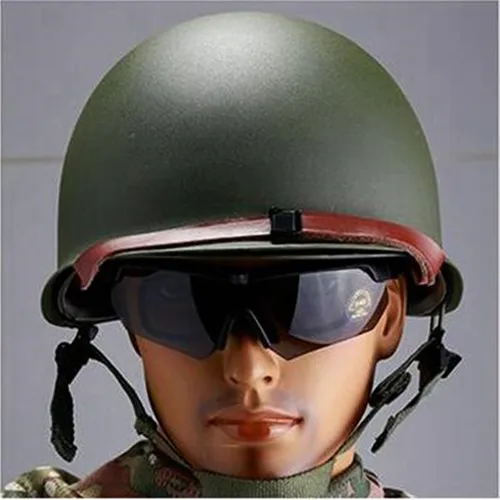 Casco militar M1 de acero verde ajustable, equipo de protección táctica del ejército, equipo de Paintball de campo, casco resistente de acero para adultos