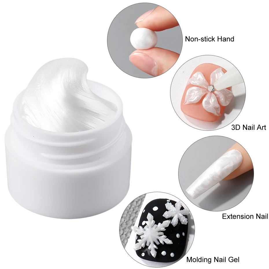 5 ml Chrom Weiß 3D Solid Gel Nagellack Antihaft-Handverlängerungsgel UV Builder Nagelverlängerungen Gel Blumenform Nagelgel – Detail 3