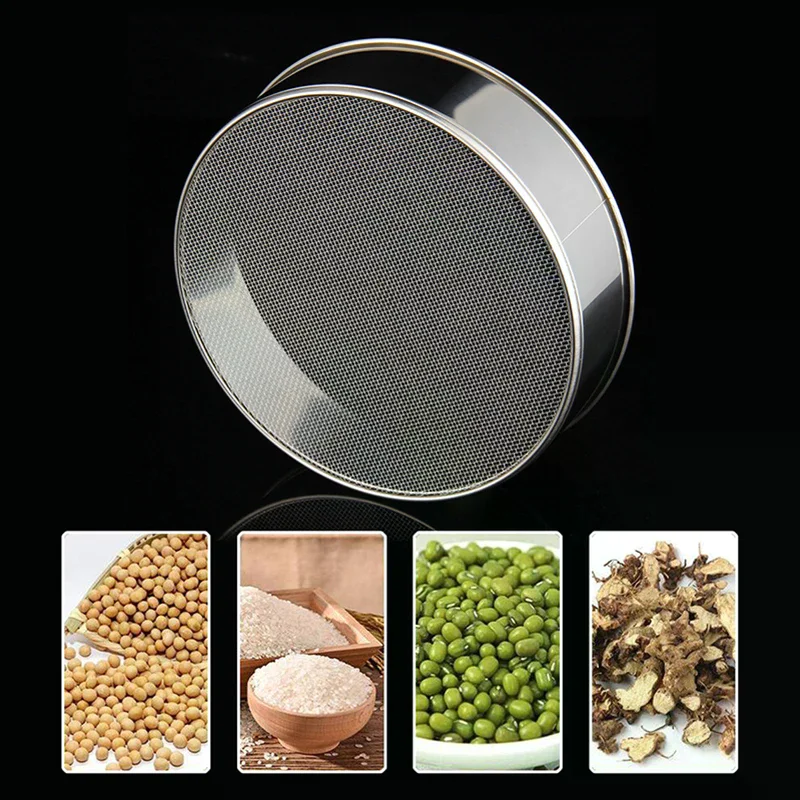 

304 Stainless Steel Rice Flour Sieve 14 Mesh Thickened Sesame Baking Tools Holding Ultrafine Flours Sift Kitchen Cake Accesories
