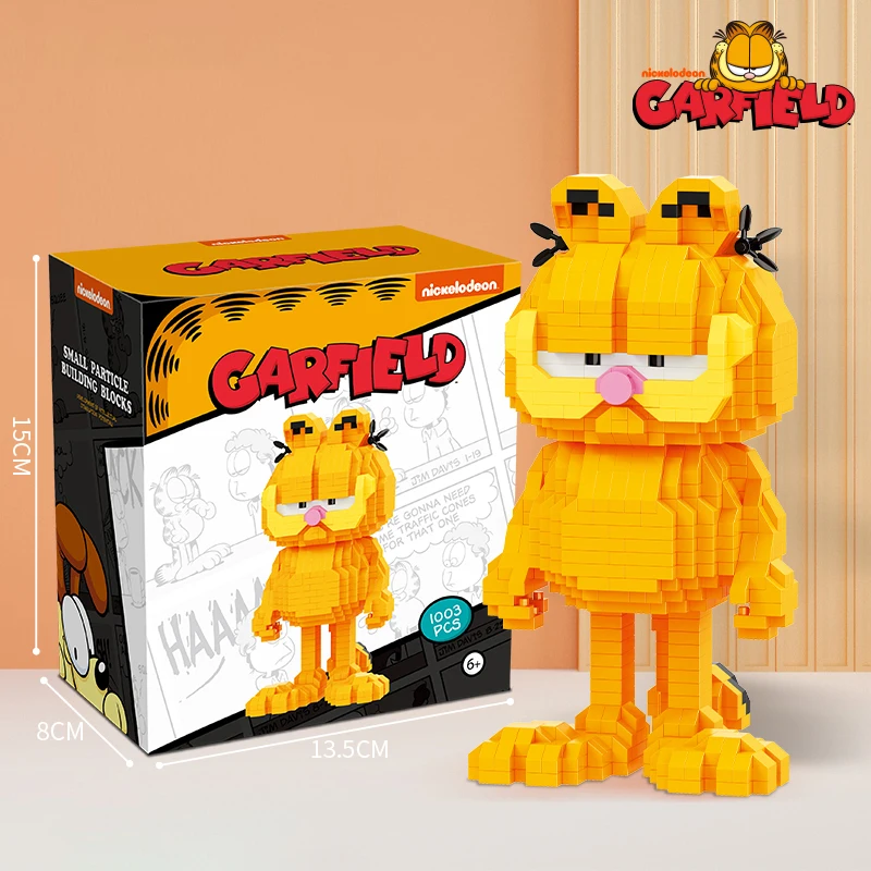 Garfield Series Mini Building Blocks Magic Cartoon Cat Anime Figures Collection Building Toy DIY Bricks Desktop Ornament Display - view 4