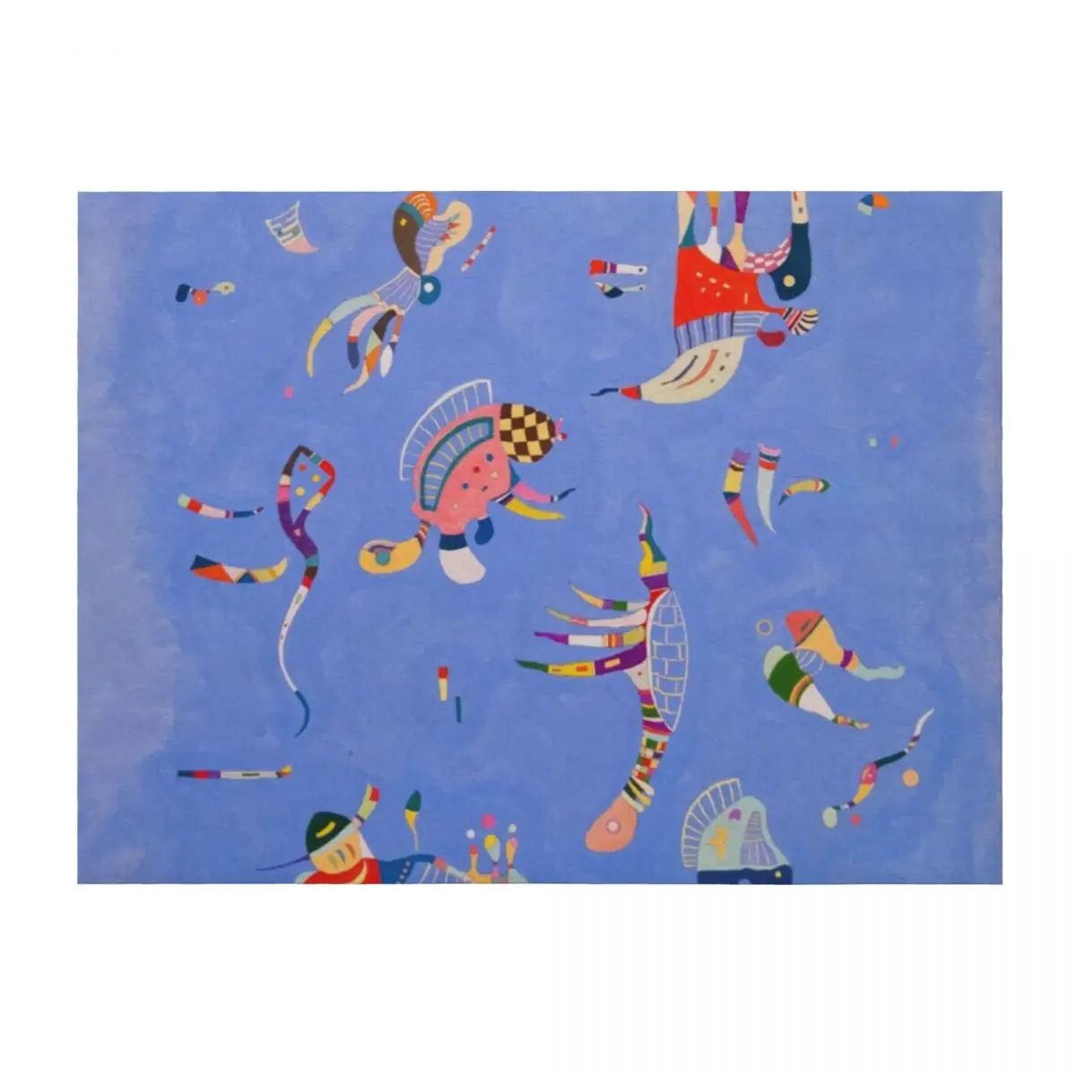 

KANDINSKY HD - Sky Blue 1940 Throw Blanket Plaid on the sofa Cute Soft Personalized Gift Blankets