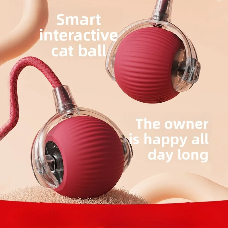 

Intelligent rolling ball to relieve boredom Electric cat toy ball Cat dog self-hi artifact with rope ball Pet supplies