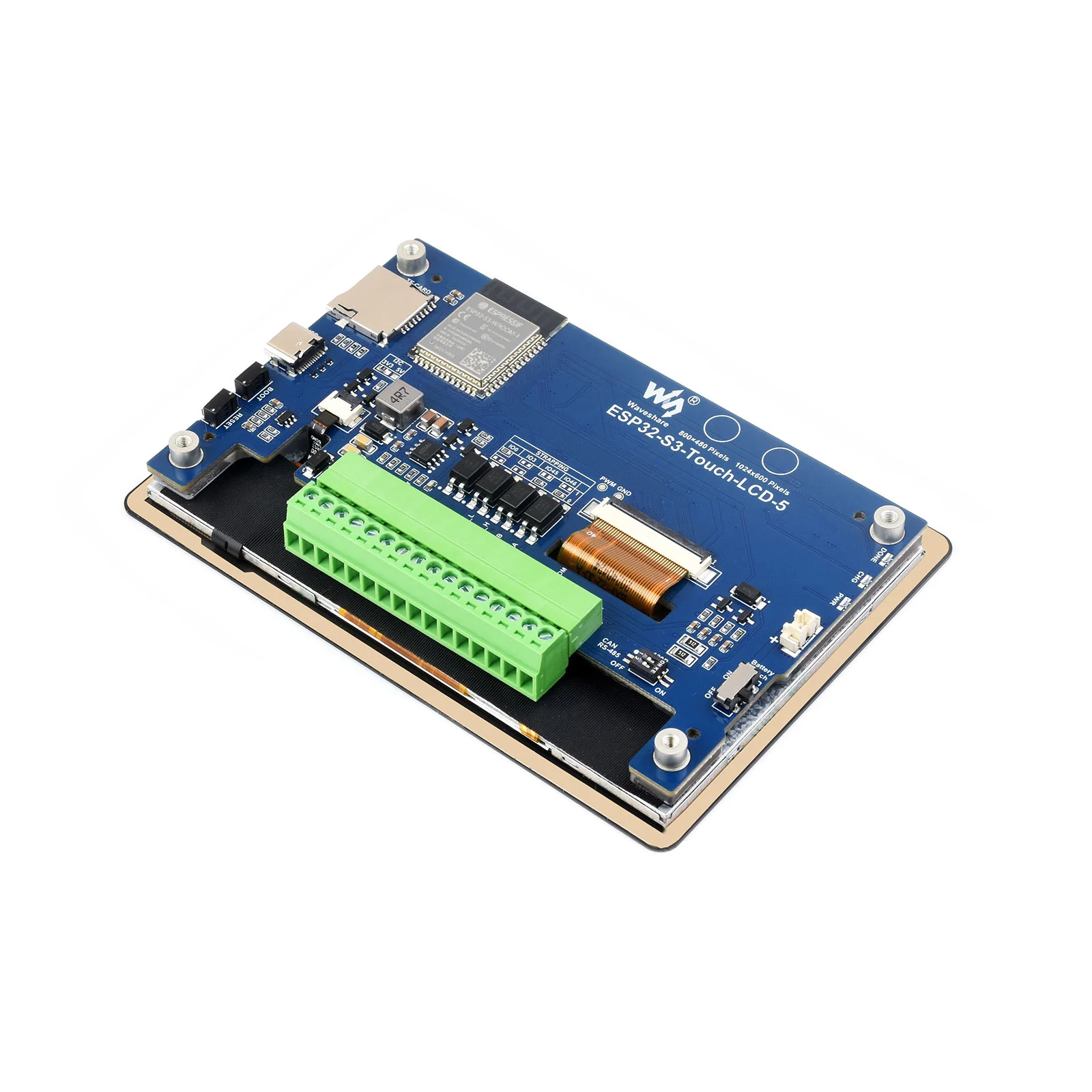 ESP32-S3 Placa de desenvolvimento de display de toque capacitivo de 5 polegadas, toque de 5 pontos, processador dual-core LX7 de 32 bits, suporta WiFi e Blueto