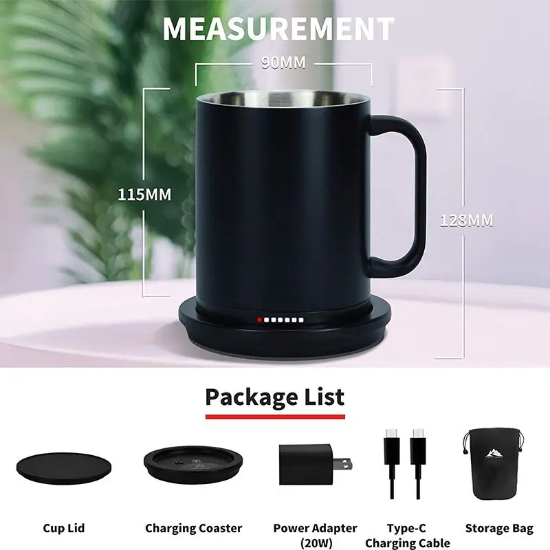 Personally custom Temperature Control Self Heating Electric Mug Vacuum  Modern Smart Mug with Bluetooth Stainless Steel SS 304