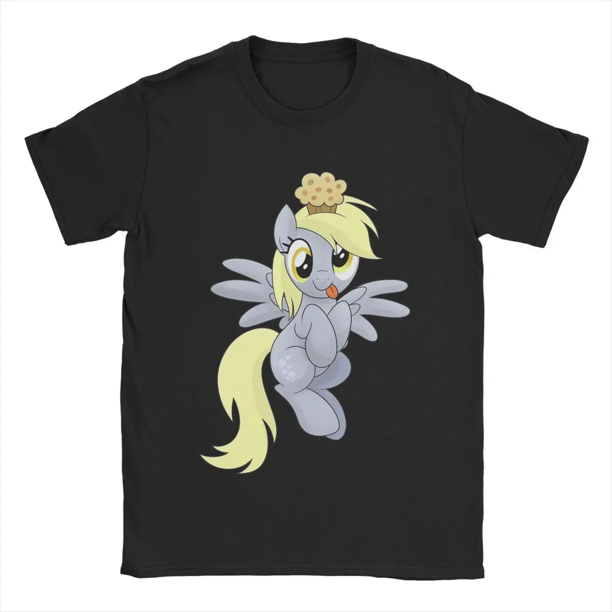 Funny Mlp Derpy Muffins Hooves Mlp T-Shirt for Men Round Neck 100% Cotton T Shirt Short Sleeve Tees Plus Size Clothing