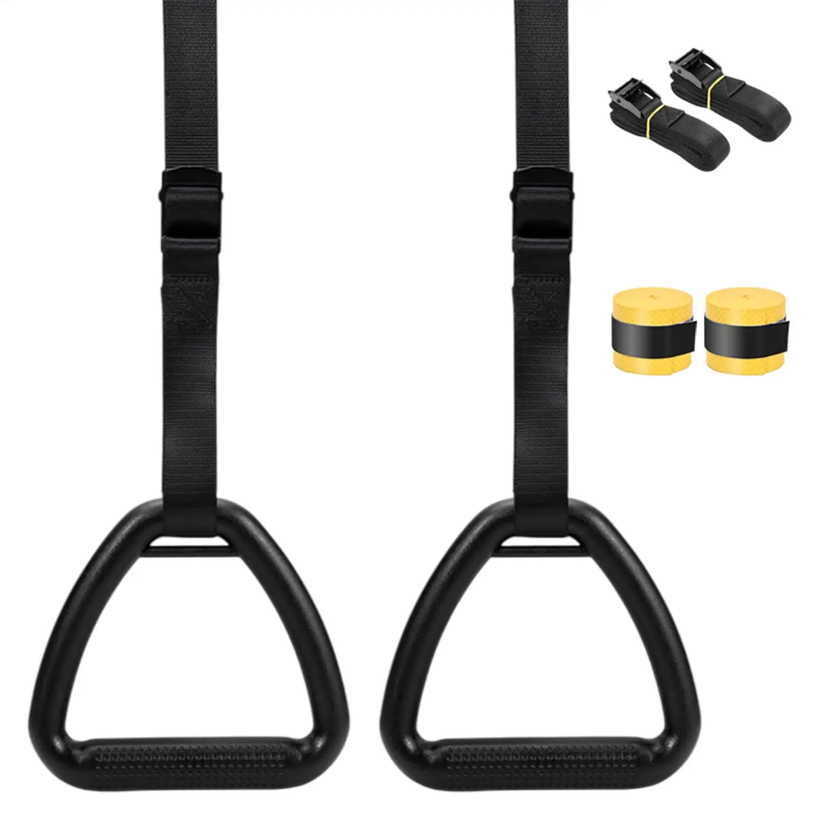 Adult Fitness Gymnastic Rings with Adjustable Straps Pull-Up Handle Rings for Strength Training Gym Equipment