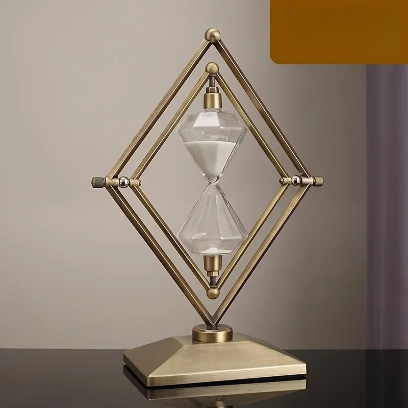 

Дисплей для украшения офисного стола [Роскошный таймер «Песочные часы»] 30-минутный роскошный современный геометрический орнамент «Песочные часы»