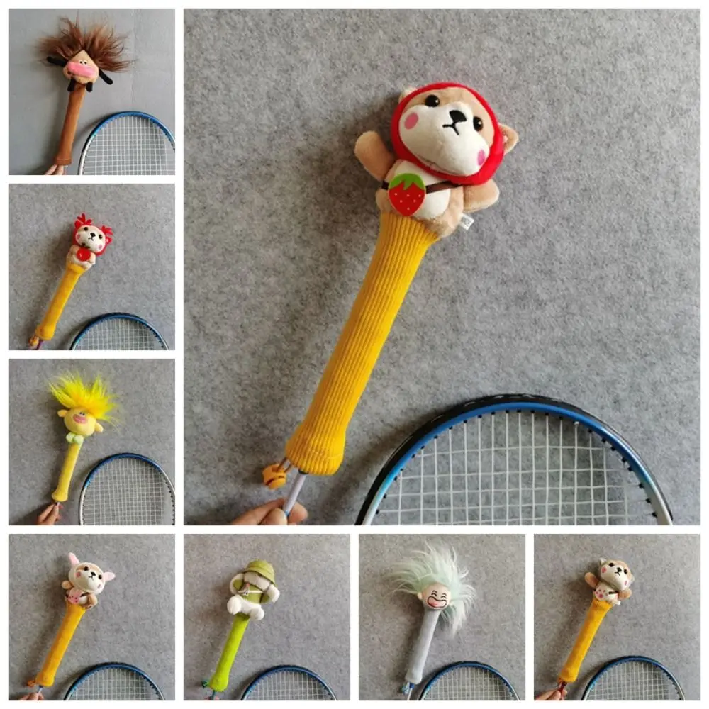 Animal Cartoon Badminton Racket Protector Elastic Non Slip Badminton Racket Handle Cover Drawstring Cute