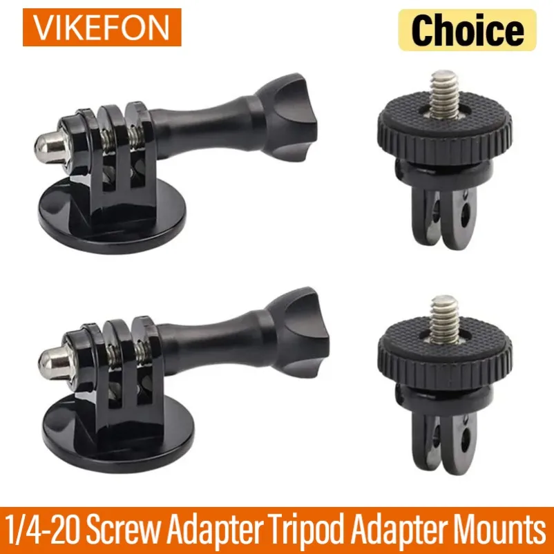 Tripod Adapter Mounts for Gopro 13 12 11 10 9 8 7 6 5 4 3 2 1/4-20 Screw Adapter for Go Pro Hero YI 4K SJ4000 EKEN H9R DBPOWER