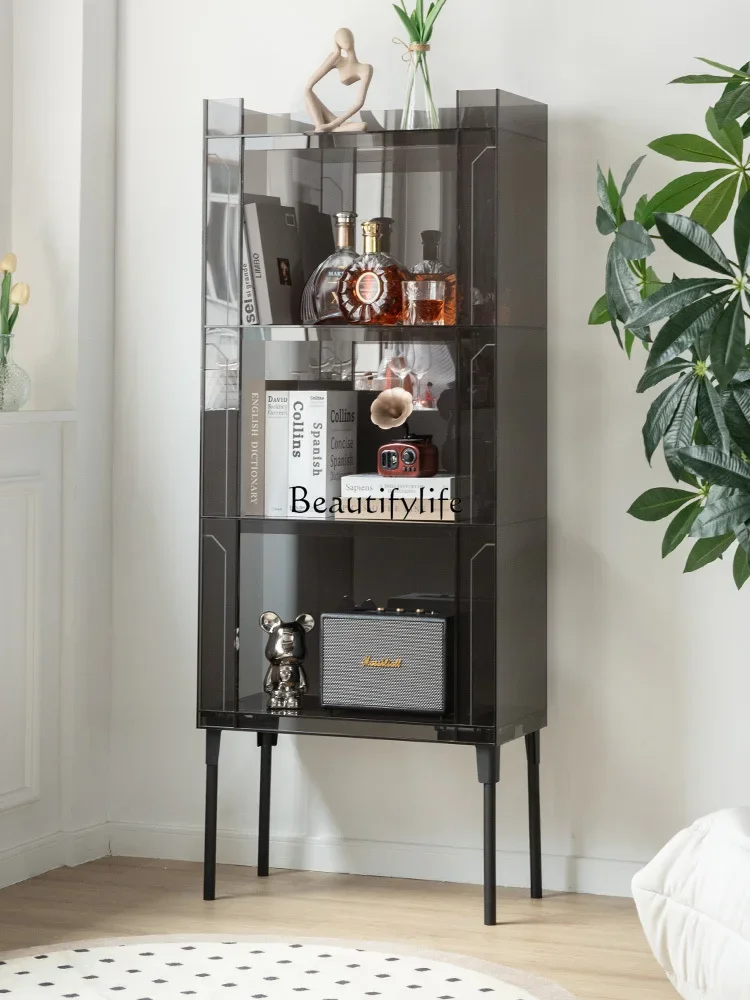 Light luxury acrylic shelf, living room storage display, simple storage, multi-layer floor bookcase