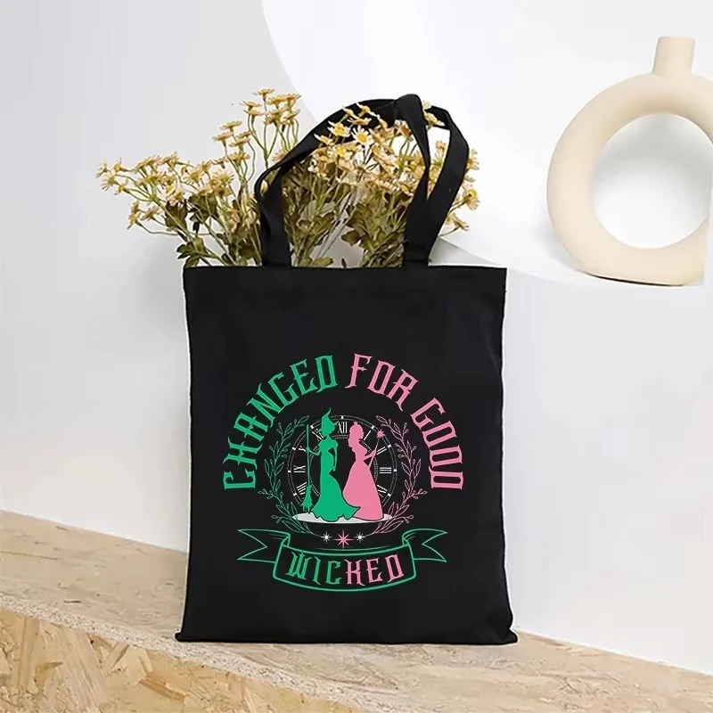 

Wicked The Musical Foldable Shopping Bag Glinda Elphaba Inspired Musical Lover Gifts Canvas Tote Bag Musical Theater Fans Gift