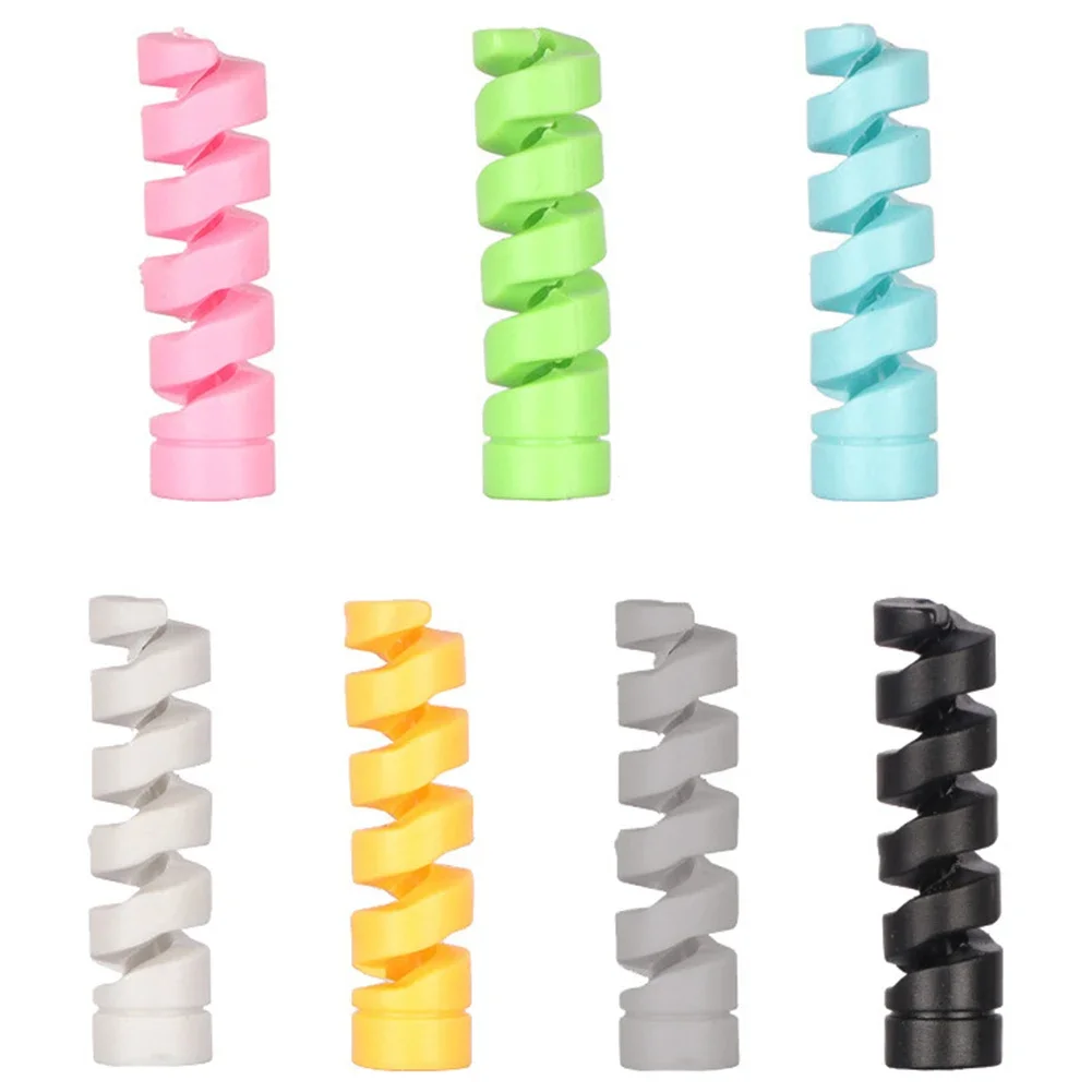 Cable Protector Silicone Charge Cable Spiral Winder Wire End Cord Savers Cover For Phone USB Charger Cable Accessories