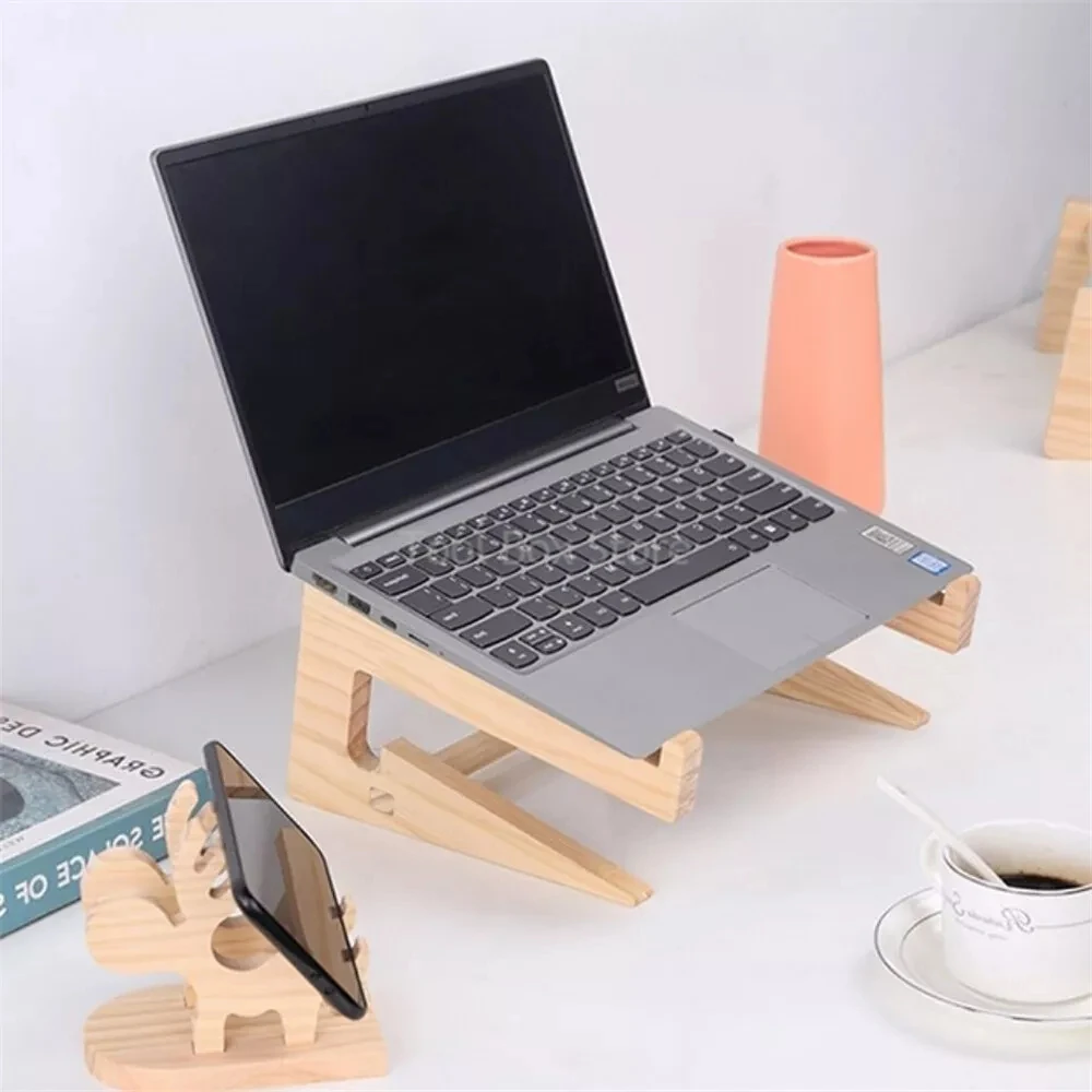 

Universal Wood Laptop Stand For Desk 12-17 inch Notebook Universal Computer Bracket Detachable Notebook Holder Accessories