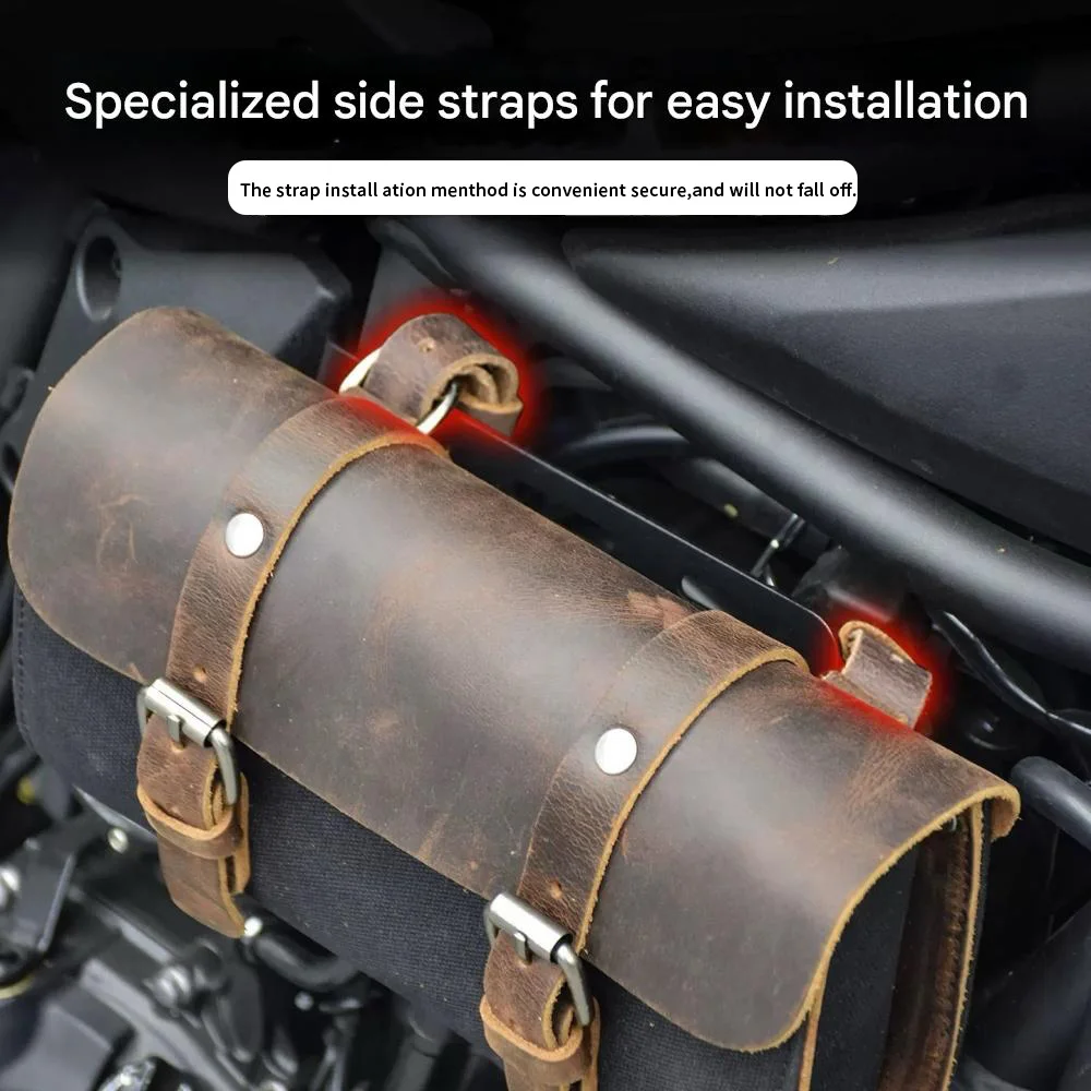 Retro front tactical pouch for HONDA CL300, canvas side bag, tool bag, pouch bracket accessory.