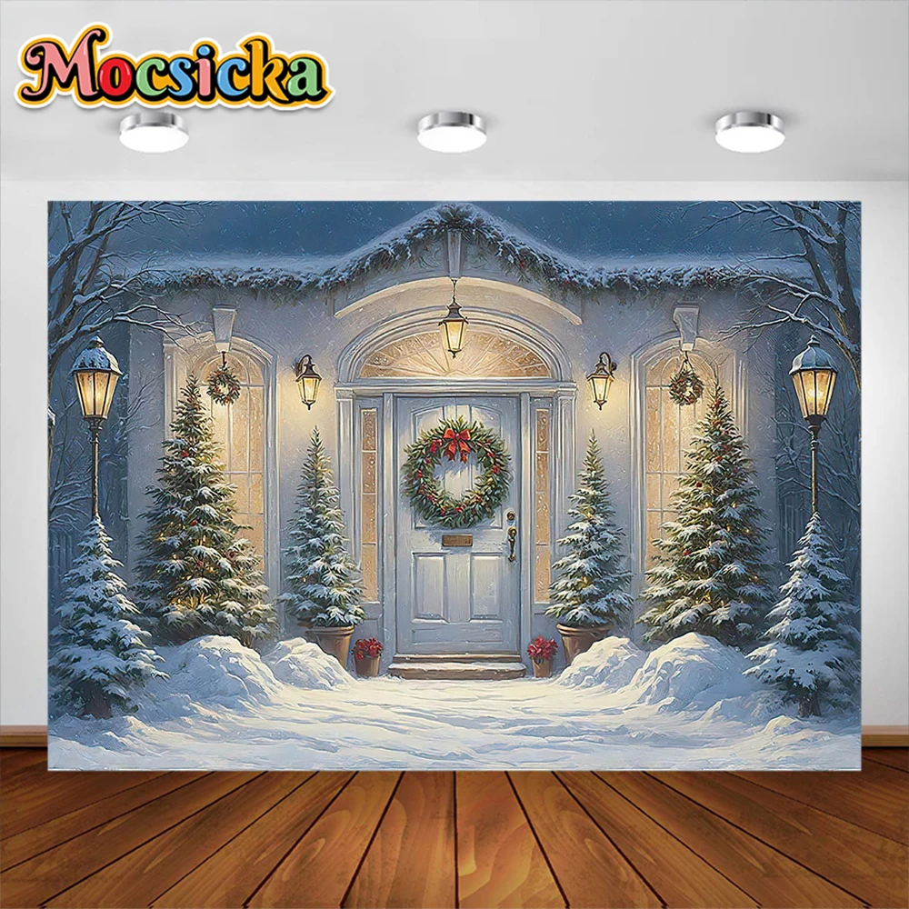 

Merry Christmas Photography Background Xmas Tree Garland Party Decoration Supplies Backdrop Baby Family Photo Studio Props