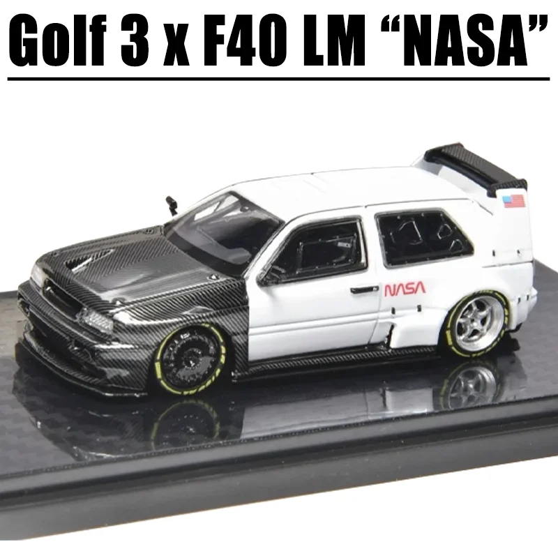 Model Rhino 1/64 Golf 3 X F40 LM „NASA” Zabawka ze stopu Pojazd silnikowy Odlewany metalowy model