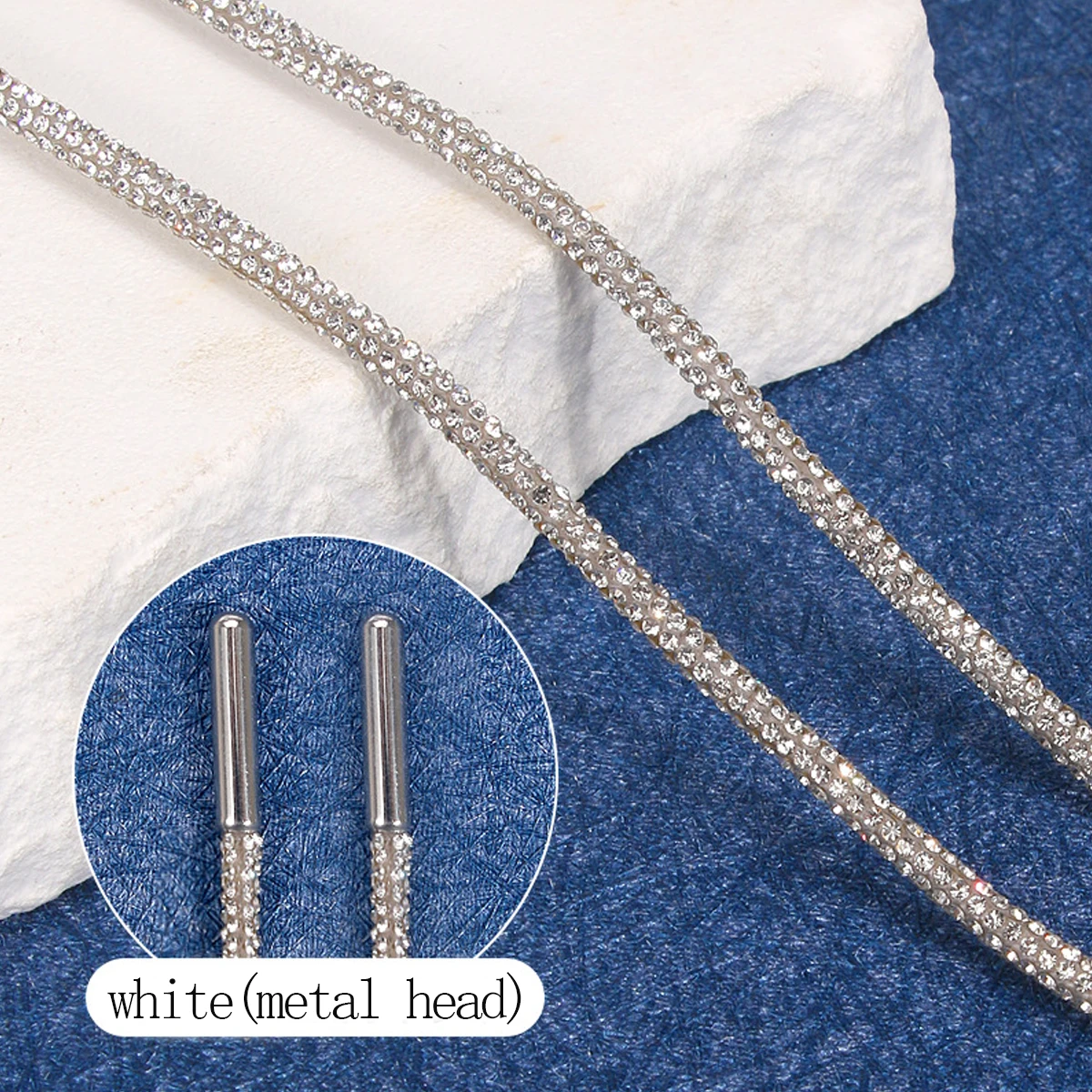 1 Stück glitzernde Schnürsenkel, Ersatz-Schnürsenkel mit Kristall-Strasssteinen, Diamant-Dekorationsseilbänder für dekorative Kapuzenpullover, DIY-Gürtel – Detail 10