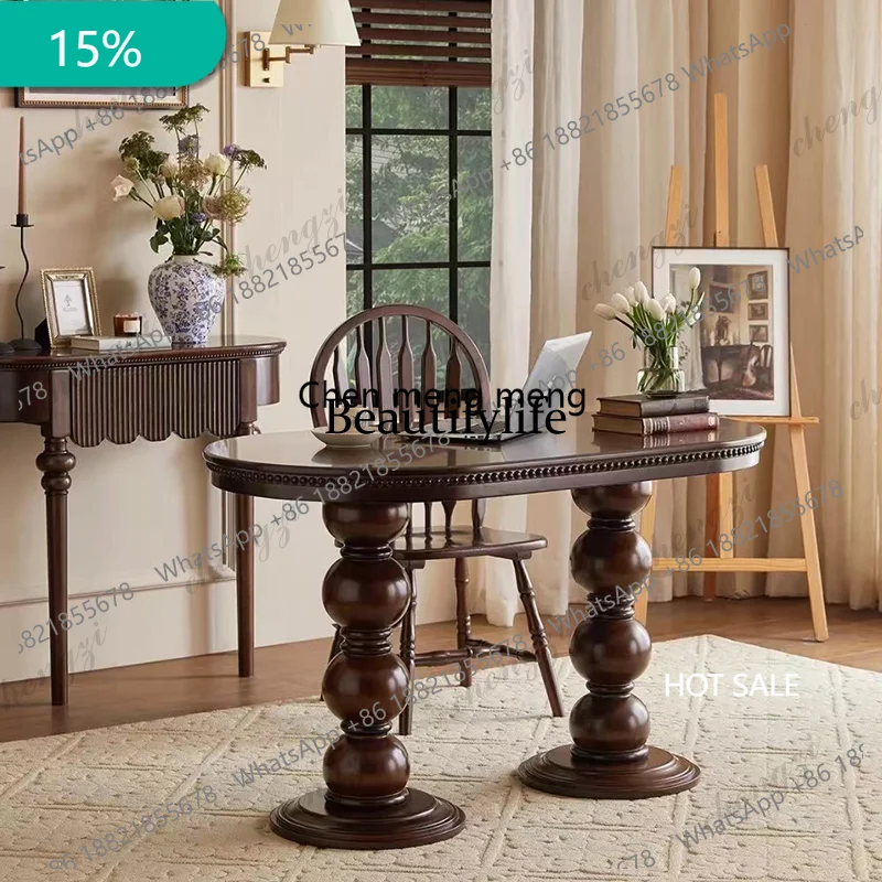 EE182 Soild Wood Poker Dining Table European Lounge Restaurant Center Dining Table Modern Reception Mesas De Jantar Kitchen Furn
