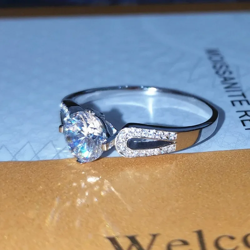 SACE GEMS GRA Gecertificeerde 1ct D Kleur Moissanite Ring voor Vrouwen 925 Sterling Zilveren Ring Bruiloft Verlovingsfeest Fijne Sieraden