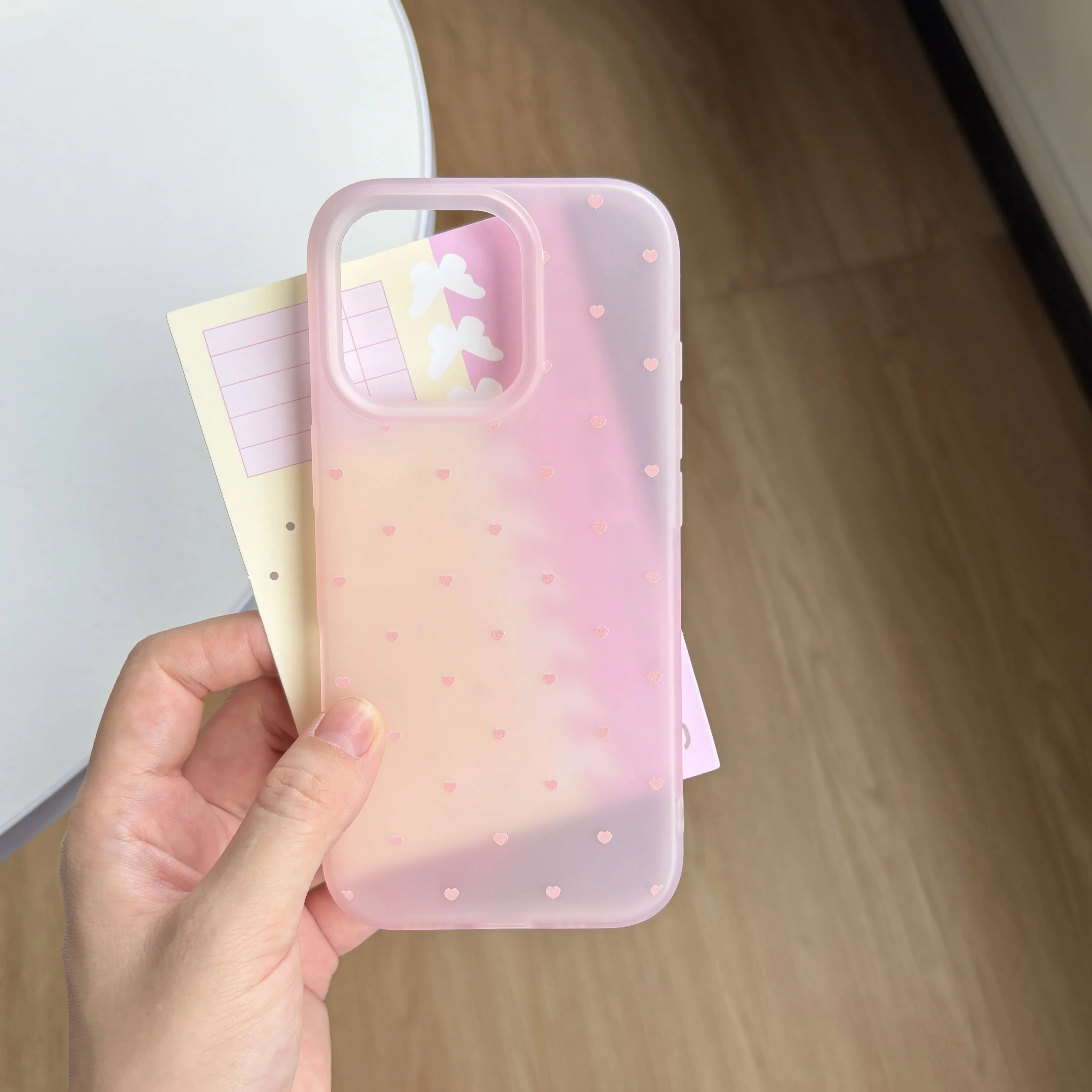 Full-Screen Pink Heart Shape Pattern Phone Case For iPhone 17 16 15 14 13 12 11 Pro MAX MINI XR XS 78 Plus 17air 16e Soft Cover - view 5