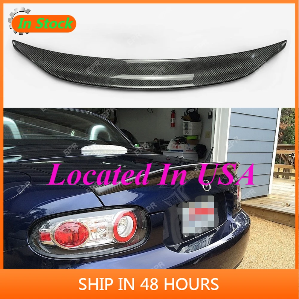 For Mazda MX5 NC NCEC Roster Miata EPA Type 3 Carbon Fiber Spoiler(PRHT Hard Top Only) Tuning Aero Part Rear Trunk Wing Lip