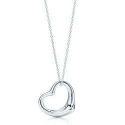 Fashion Silver Color Peach Heart Necklace Hollow Love Heart Pendant Necklaces Jewelry Accessories Wholesale For Women Gift