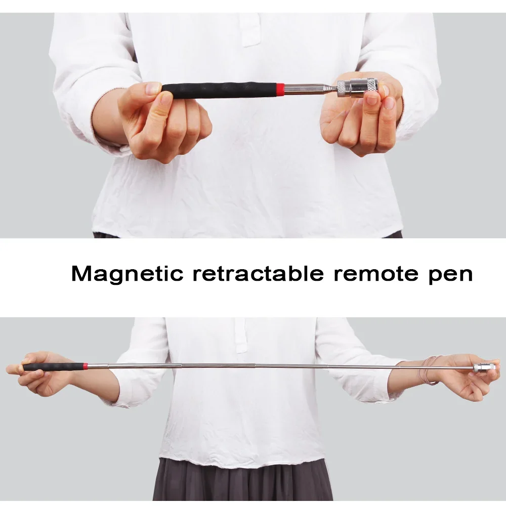 Telescopic Magnetic Magnet Pen with LED for Metalworking Handy Tool Picking Up Nut Bolt Adjustable Pickup Rod Stick Mini Pen