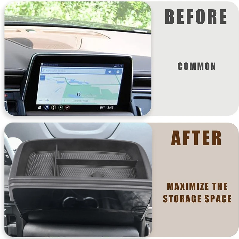 Dashboard Storage Box Organizer For Chevrolet Tahoe/Suburban/GMC Yukon 2021 2022 2023 Interior Phone Holder Center Console Tray