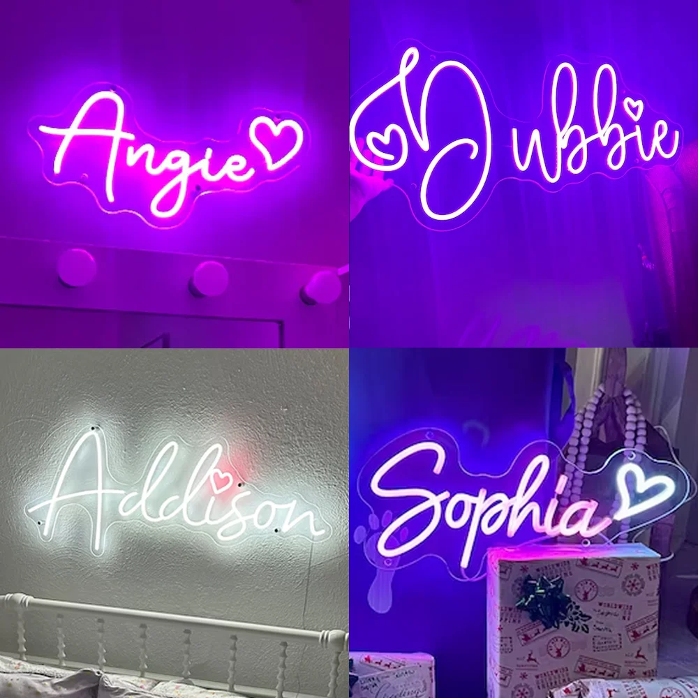 Name Neon Sign Led Dimmable Custom Neon Sign Wedding Birthday Customized Gifts Boy Girl Bedroom Wall Decor Hanging Neon USB 5V