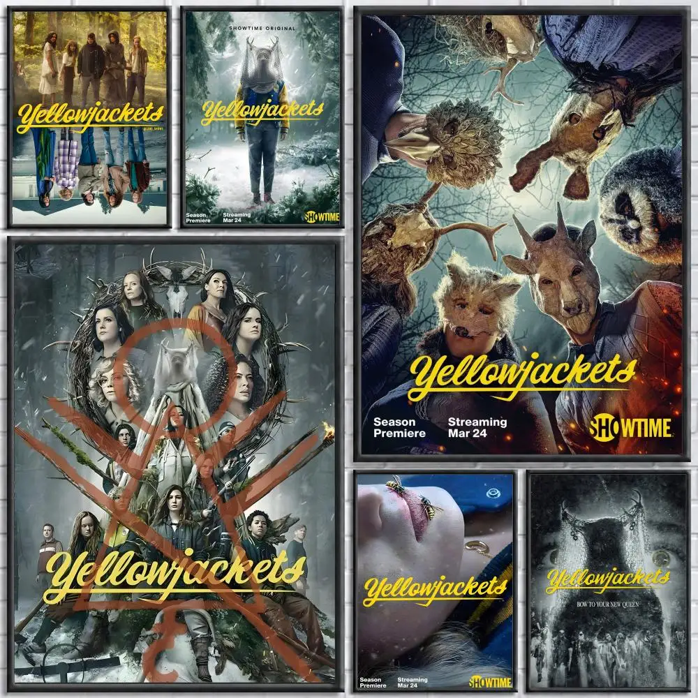TV Series Yellowjackets Poster Self-adhesive Art Waterproof Paper Sticker Coffee House Bar Room Wall Decor
