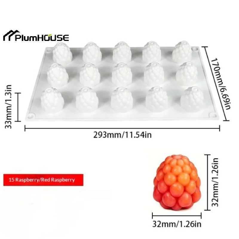 1Pcs Strawberry Raspberry 3D Fruit Silicone Molds For Baking Mousse Chocolate Cake Decor Kitchen Tools