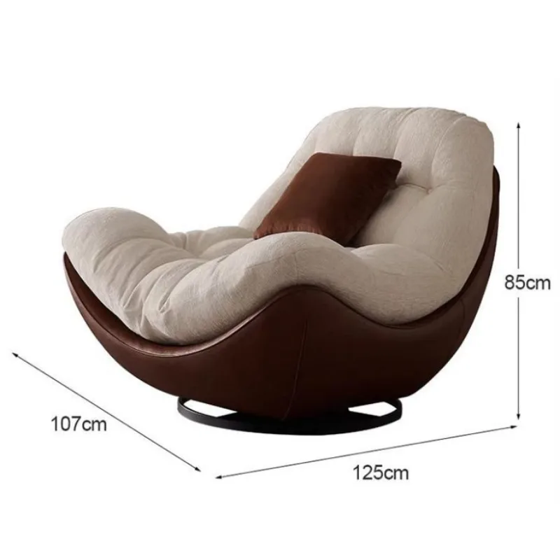 Minimalist rotating single sofa living room design fabric balcony lazy medieval leisure chair recliner