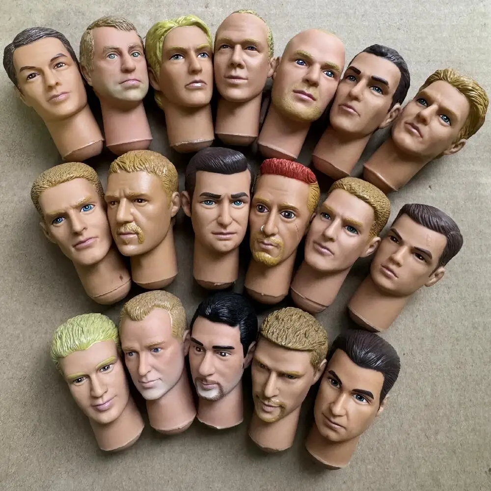 1/6 ทหารตุ๊กตาหัวตัวอักษรที่แตกต่างกัน Solid ชายสําหรับ 30 ซม.ทหารของเล่น DIY