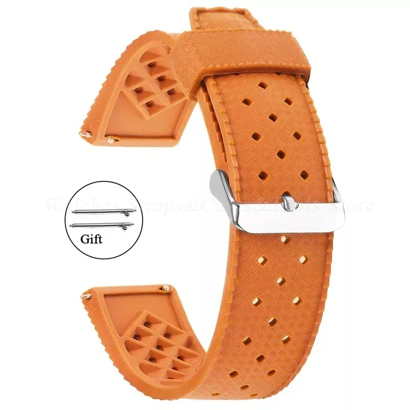 Hochwertiges Tropic-Silikon-Uhrenarmband, 20 mm, 22 mm, für Seiko, Oris, für Omega, Schnellverschluss, Tauchen, wasserdichtes Gummiarmband
