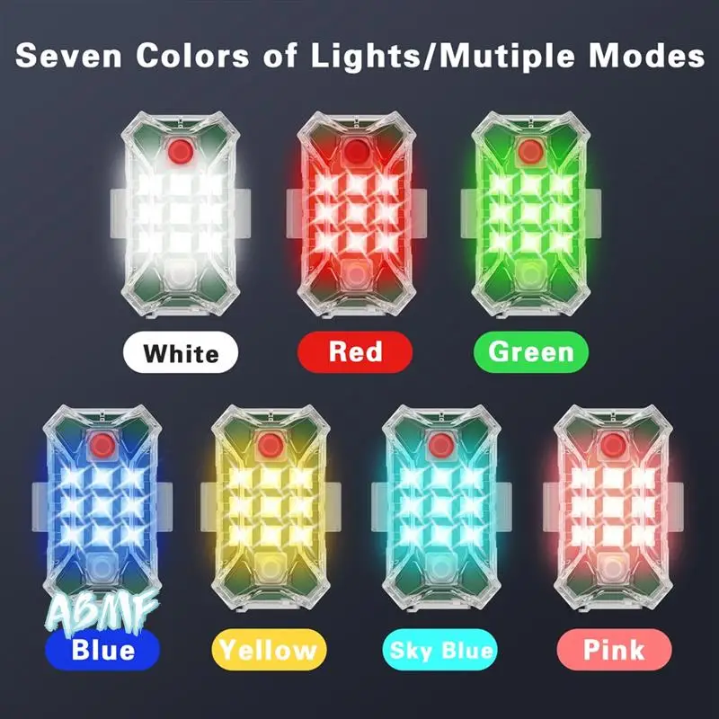 ABMF-ワイヤレス充電式 LED ストロボライト リモコン付き防水オートバイバイク車ドローン航空機用