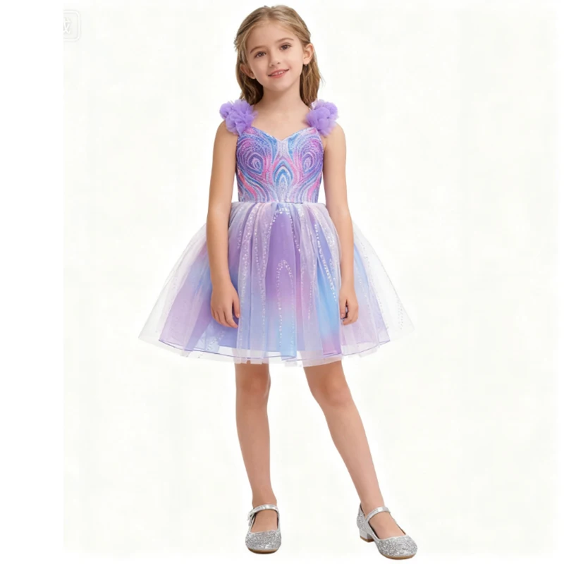Carnival Costume For Children Fancy Tulle Purple Princess Dress Halloween Costume	Wicked Witch Cosplay Dress Birthday Dress