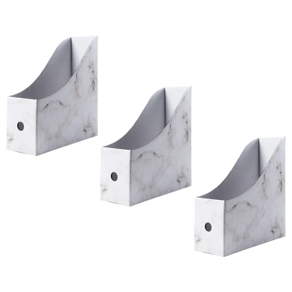 

1 Set Waterproof Marble Paper Storage Boxes Office Supplies File Rack Dormitory Desktop ganizer Student Bookend Boxes for Books