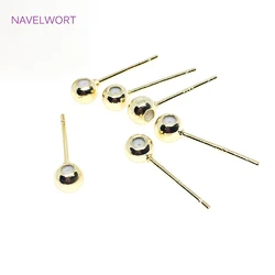 S925 Sterling Silver Needle Ball Head Stud Earring Fittings Silicone Insert Positionable Post Earring Parts Wholesale