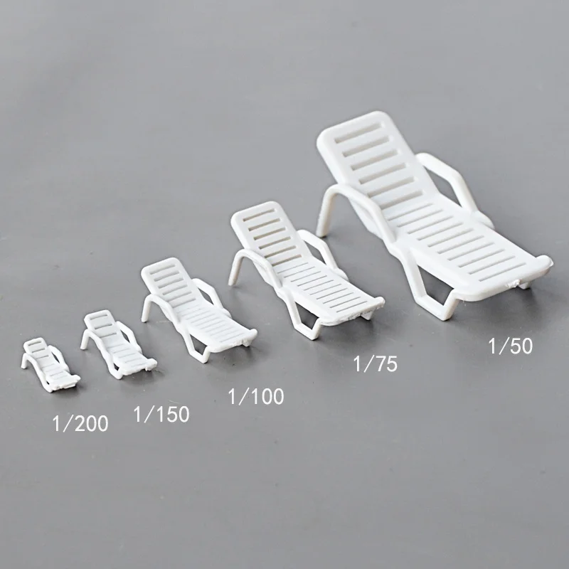 5pcs Scale 1:200-1:50 Model Leisure Chair Settee Bench Railway Beach Scenery Layout HO Scale Toy Model Building for Diorama